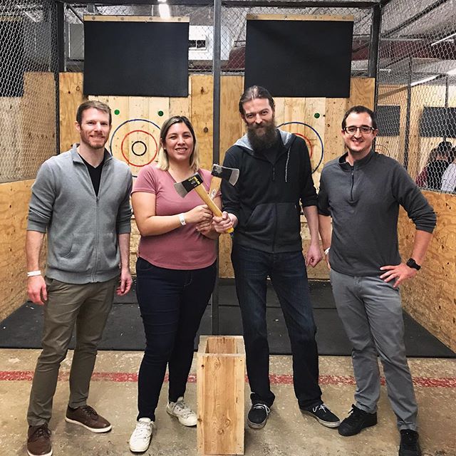 The Ghost Inspector team goes Axe Throwing in Austin, Texas