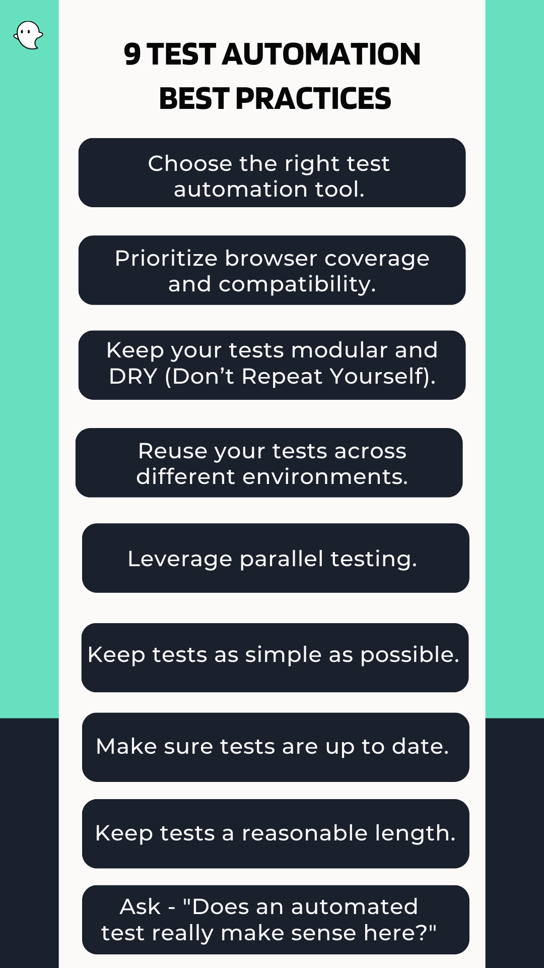 Test automation best practices infographic