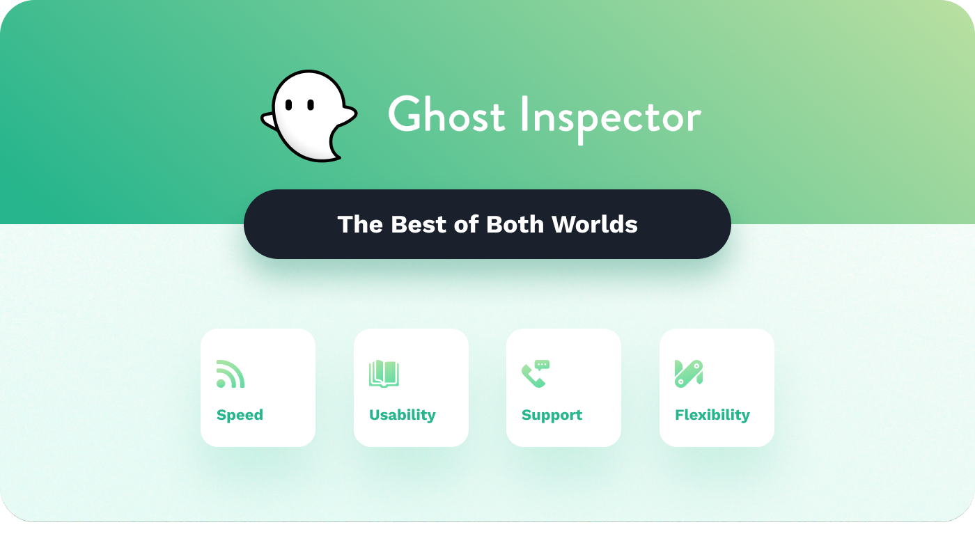  A diagram showing Ghost Inspector’s advantages 