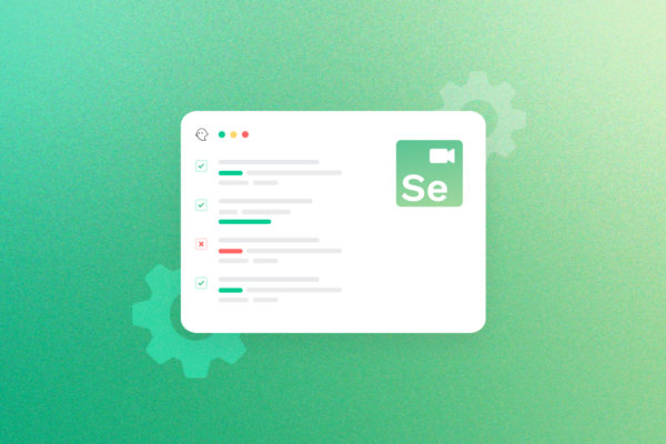 Selenium IDE avatar inside a tab on a green background