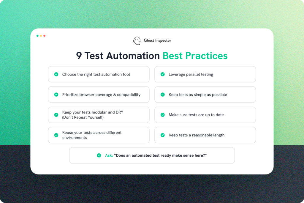 automation testing best practices