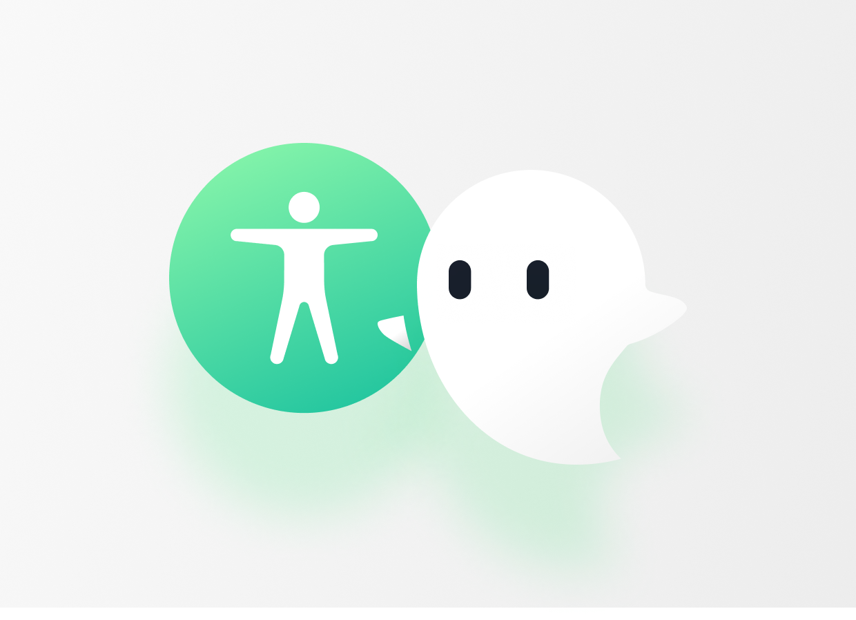 accessibility symbol with Ghostie the Ghost Inspector mascot