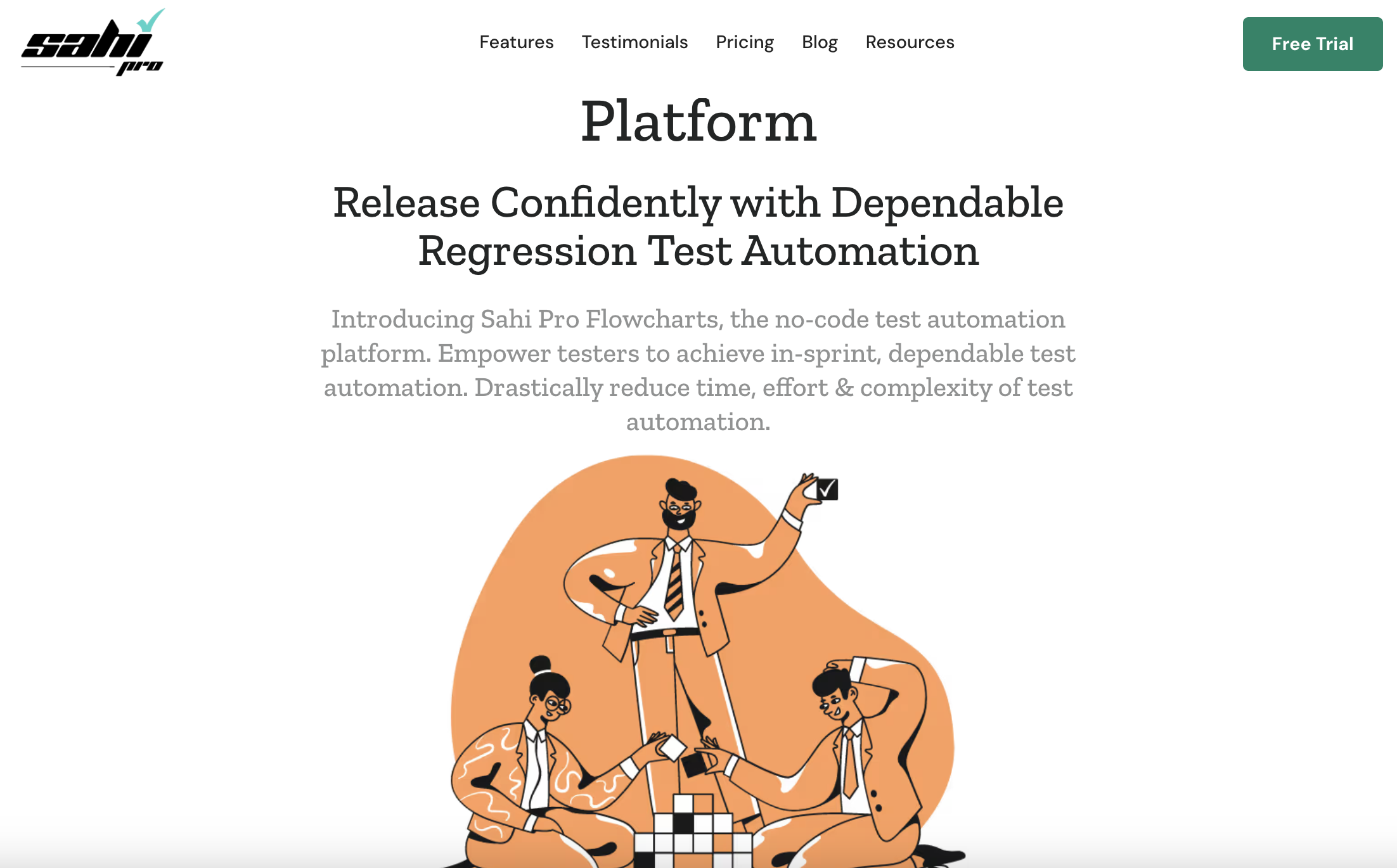 Sahi pro website front page