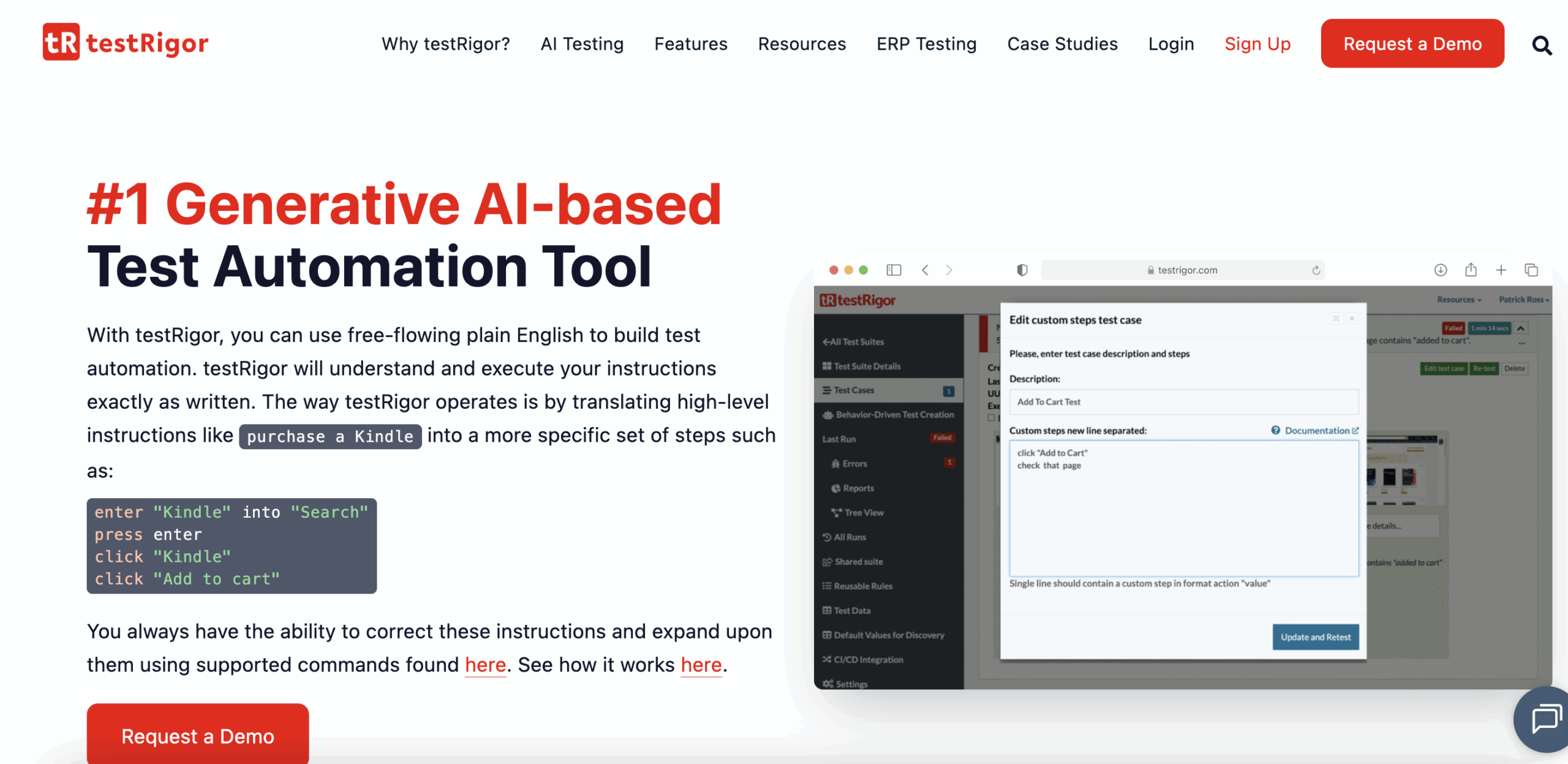 testrigor front page
