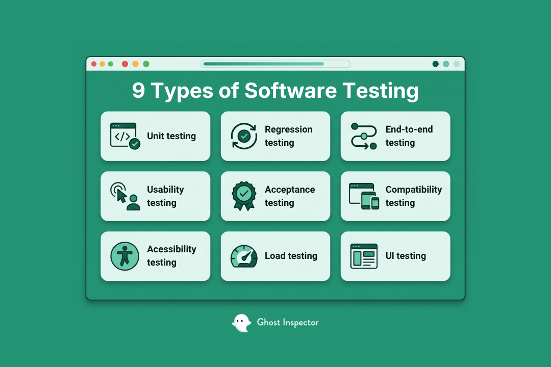 Nine types of software testing QA testers should know